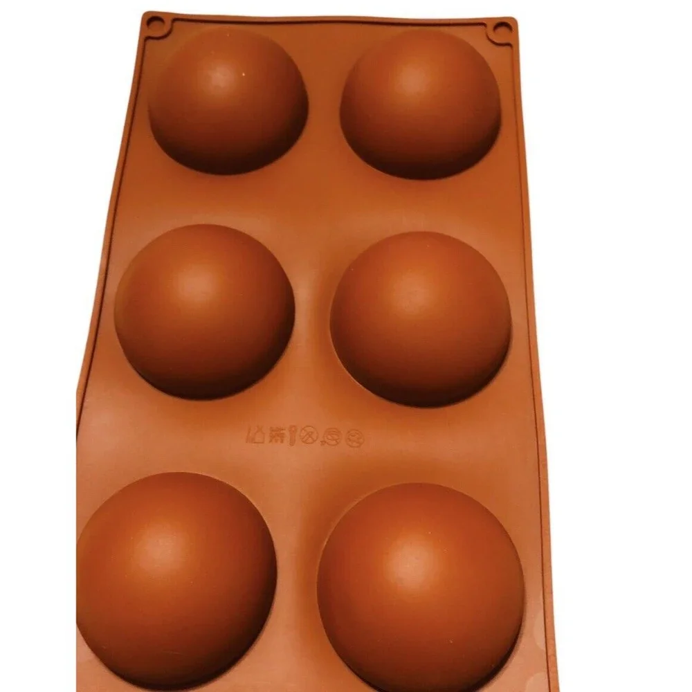 6‎ Semi-Sphere Round Silicone 3 Pk Molds Hot Chocolate Bombs Cake Baking New